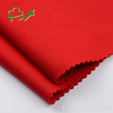 Tissu spandex de vêtement doux uni tricoté rouge